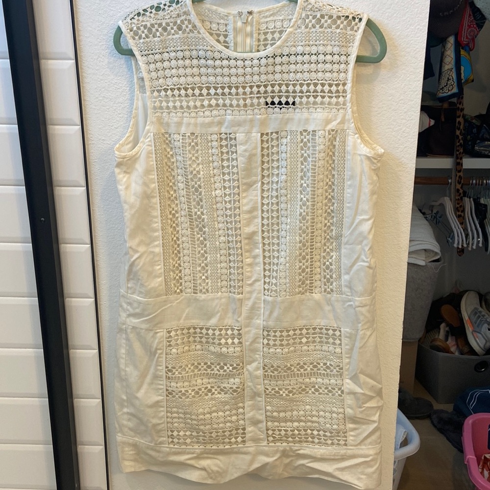 Knit JCrew creamy white dress